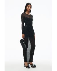 Alexander Wang - Crew Neck Dress With Engineered Trapped Gems - Lyst