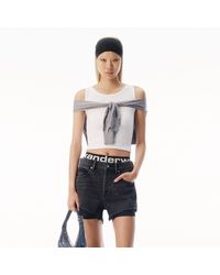Alexander Wang - Layered Tank With Tie-Front Sweater Detail - Lyst