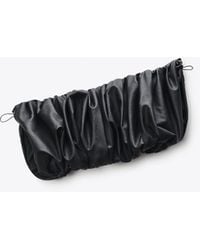 Alexander Wang - Leather Cropped Off Shoulder Gathered Bra Top - Lyst