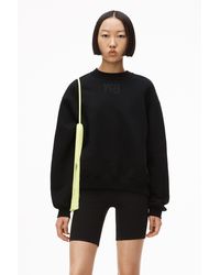 Alexander Wang Cotton Puff Logo Hoodie In Structured Terry in 