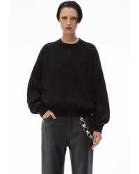 Alexander Wang - Logo Embossed Ribbed Pullover In Soft Chenille - Lyst
