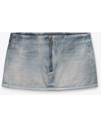 Alexander Wang - Glazed Denim Mini Skirt - Lyst