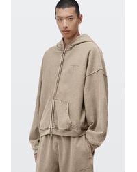 Alexander Wang - Crystal Hotfix Oversized Zip-Up Hoodie - Lyst
