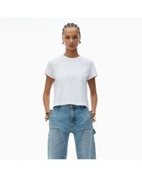 Alexander Wang - Essential Shrunk Cropped Minimalist T-Shirt - Lyst