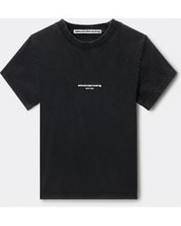 Alexander Wang - Logo Print Shrunken Short Sleeve Tee - Lyst