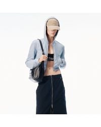 Alexander Wang - Crystal Embellished Fitted Zip Up Hoodie - Lyst