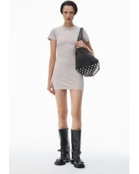 Alexander Wang - Blade Logo-embossed Minidress In Cotton - Lyst