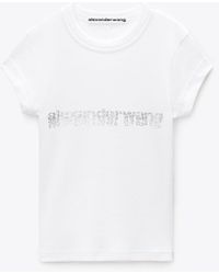 Alexander Wang - Crystal Hotfix Logo Cotton Baby Tee - Lyst