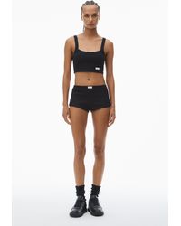 Alexander Wang - Crystal Hotfix Short In Waffle Knit - Lyst