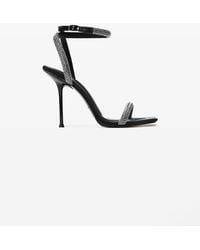 Alexander Wang - Julie 105Mm Crystal Hotfix Ankle Strap Sandal - Lyst