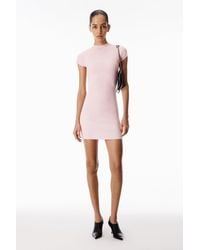 Alexander Wang - Ss Crewneck Mini Dress W/ Jacquard Logo - Lyst