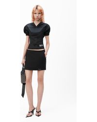 Alexander Wang - Mini Skirt In Classic Cotton Terry With Logo Waistband - Lyst
