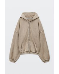 Alexander Wang - Crystal Hotfix Oversized Zip-Up Hoodie - Lyst