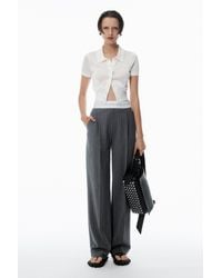 Alexander Wang - High-waisted Pleat Pant With Logo Elastic - Lyst