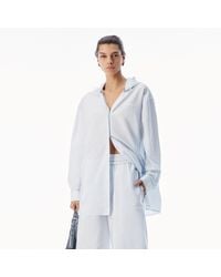 Alexander Wang - Hooded Button-Up Shirt With Bungee Drawcord - Lyst