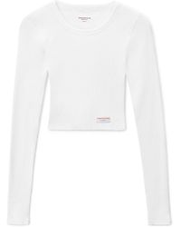 Alexander Wang - Cropped Long-Sleeve Tee - Lyst