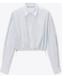 Alexander Wang - Cropped Shirt With Adjustable Drawcord Hem - Lyst