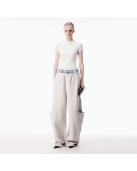 Alexander Wang - Denim Waistband Slashed Sweatpant - Lyst