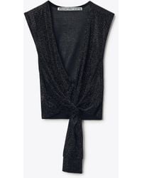 Alexander Wang - Crystal Hotfix Deep V-Neck Knotted Tank - Lyst
