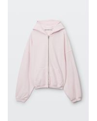 Alexander Wang - Logo Print Oversized Zip-Up Hoodie - Lyst