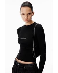 Alexander Wang - Jacquard Logo Long Sleeve Crewneck Top - Lyst