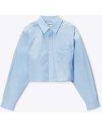 Alexander Wang - Embroidered Logo Cropped Shirt - Lyst