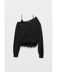 Alexander Wang - Off-Shoulder Layered Sweater - Lyst