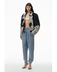 Alexander Wang - Puff Logo Sweatpant In Structured Terry - Lyst