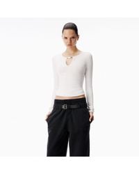 Alexander Wang - V-Neck Metal Logo - Lyst