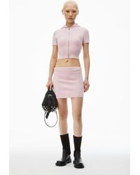 Alexander Wang - Logo Embossed Miniskirt In Chenille - Lyst