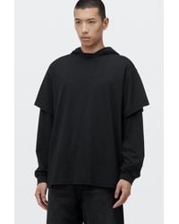 Alexander Wang - Logo Print Pre-Styled Long Sleeve Hooded Tee - Lyst