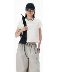 Alexander Wang - White Cotton Shrunken Logo Tee - Lyst