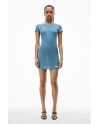 Alexander Wang - Short Sleeve Loungewear Dress In Ribbed Cotton - Lyst