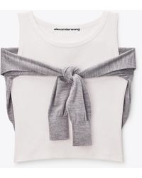 Alexander Wang - Layered Tank With Tie-Front Sweater Detail - Lyst