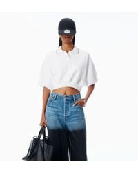 Alexander Wang - Cropped Cinched Cotton Polo - Lyst