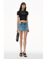 Alexander Wang - Asymmetric Bikini Layer Mini Skirt In Denim - Lyst
