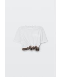 Alexander Wang - Faux Fur Trim Tee - Lyst