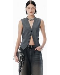 Alexander Wang - Grey Wool-blend Vest With Chain-link - Lyst