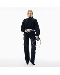 Alexander Wang - Brushed Denim Funnel Neck Jacket - Lyst