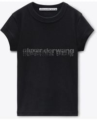 Alexander Wang - Crystal Hotfix Logo Cotton Baby Tee - Lyst