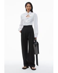 Alexander Wang - High Waisted Trouser With Logo Waistband - Lyst