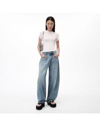 Alexander Wang - Crystal Hotfix Cursive Logo Pocket Blow Up Jean - Lyst