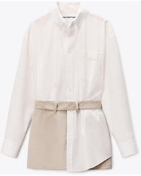 Alexander Wang - Layered Shirt Mini Dress With Tucked Detail - Lyst