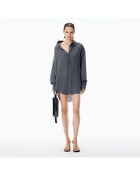 Alexander Wang - Pre-Styled Off-Shoulder Shirtdress - Lyst
