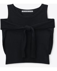 Alexander Wang - Layered Tank With Tie-Front Sweater Detail - Lyst