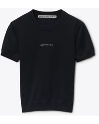 Alexander Wang - Crystal Hotfix Logo Crewneck Top - Lyst