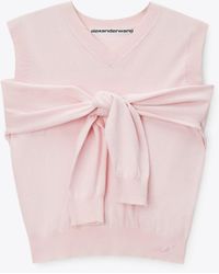 Alexander Wang - Layered V-Neck Vest With Tie-Front Cardigan Detail - Lyst