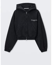 Alexander Wang - Logo Print Zip-Up Hoodie - Lyst