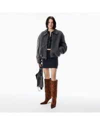 Alexander Wang - Wool-Blend Mini Skirt With Logo Patch - Lyst