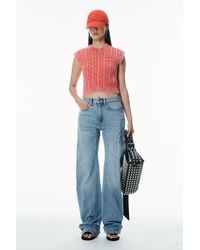 Alexander Wang - Articulated Denim Jeans With High-frequency Logo - Lyst